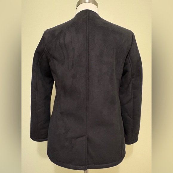 NWT, Banana Republic Faux Suede Sherpa Lined Moto Jacket Front Zip Black Size L - Picture 8 of 9